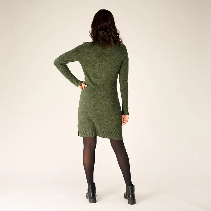 Sherpa Womens Lhakpa Mock Neck Dress Evergreen-4